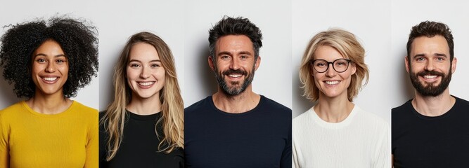 Diverse Professional Team Smiling in Collaborative Headshots