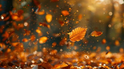 Wall Mural - Autumn Leaves Falling