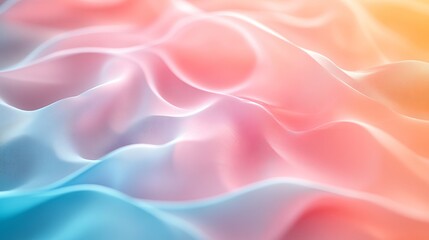 Sticker - Soft pastel waves of fabric flowing gently in warm light tones