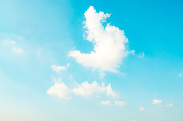Wall Mural - Blue sky white cloud white background.
