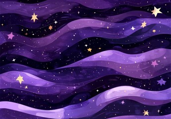 Wall Mural - the background of the abstract starry space purple has shining star dust, nebulae, and a realistic m