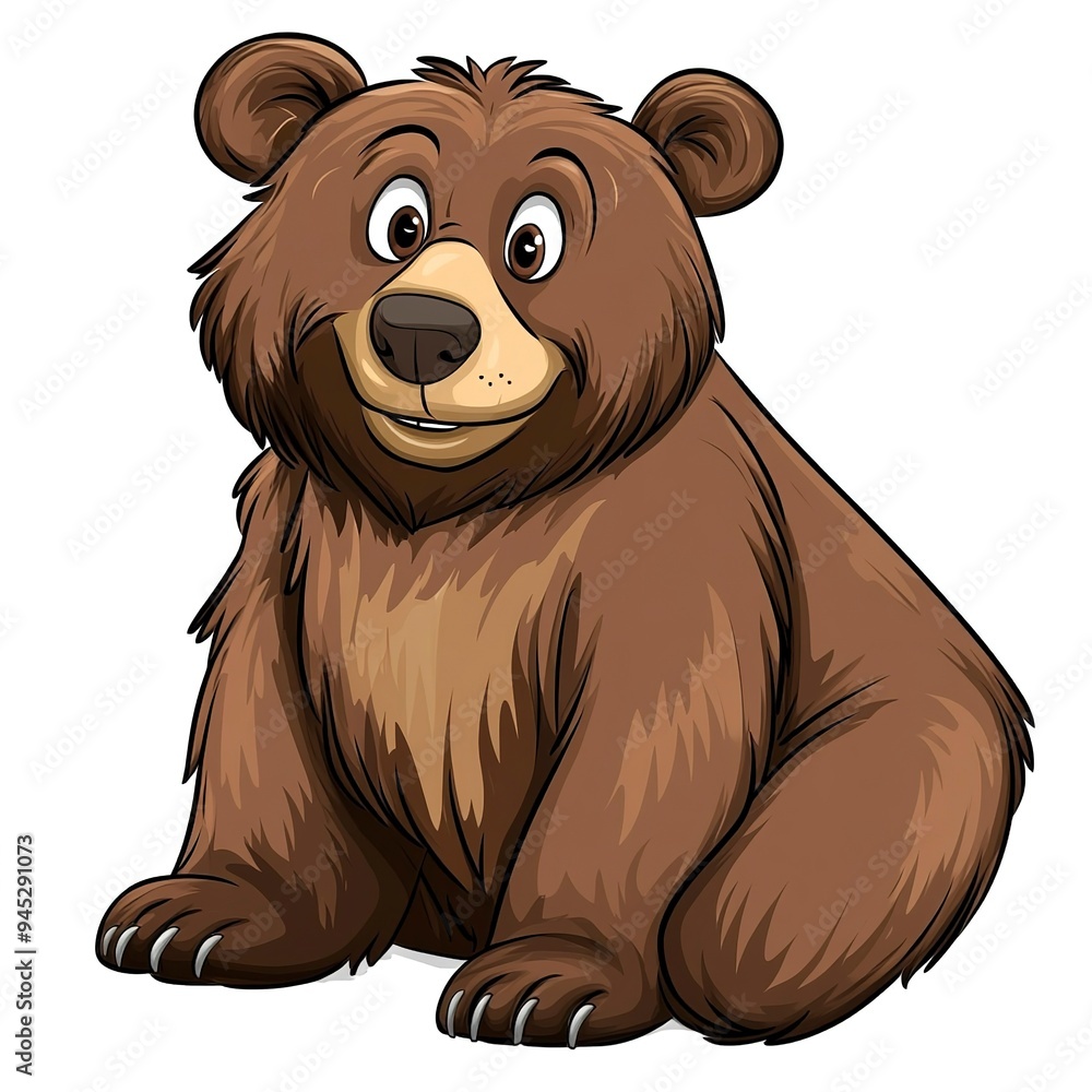 brown bear cartoon clipart illustration on white background Stock ...