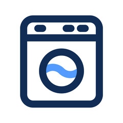 Canvas Print - washing machine outline color icon