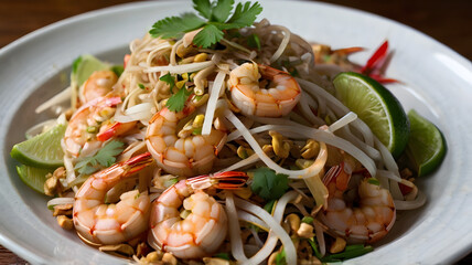 Poster - Pad Thai: Stir-fried rice noodles with shrimp
