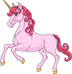 Sticker - A Unicorn horse with horn cartoon mythological animal from myth illustration