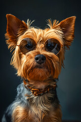 Canvas Print - A small dog wearing a pair of sunglasses