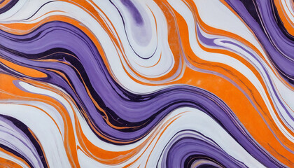 Texture abstrait effet fond fluide texture marbre mouvant liquide orange blanc violet.