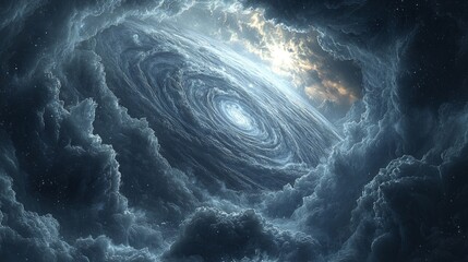 Wall Mural - cloud covered planet : detailed view of a planet entirely covered in thick, swirling clouds