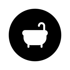 Sticker - bathtub glyph circular icon