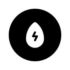 Poster - hydro power glyph circular icon