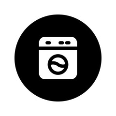 Sticker - washing machine glyph circular icon