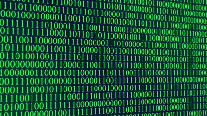 Abstract binary code background. Futuristic cyberspace. Concept of mining crypto currency and bitcoin. Web developer. Digital computer code. Programming.