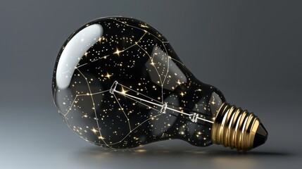 Sticker - Light Bulb With Stars Inside.