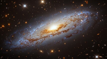 Wall Mural - elliptical galaxy : close-up of an elliptical galaxy with a bright central core and smooth star dist