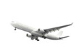 © Lazy_Bear - White passenger airplane in flight isolated on transparent background. Air Transport design element