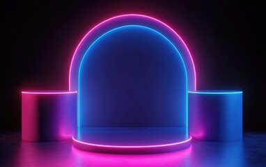 Poster - 3D abstract background in a minimal style for product branding presentation