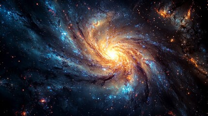 Wall Mural - galaxy with binary stars : close-up of a galaxy illuminated by two bright binary stars at its core
