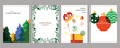 © Slade - Winter holidays greeting cards with Christmas Trees, floral decorative frame, gift box, Christmas ornaments and typographic design. Modern artistic templates.