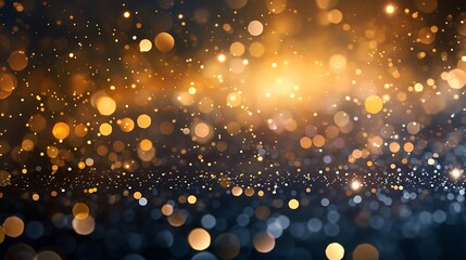 Abstract Background of Golden Lights and Bokeh