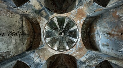 Grunge Concrete Dome Interior.