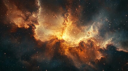 Wall Mural - nebulae within a galaxy : close-up of a nebulae forming within a distant galaxy