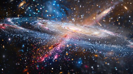 Wall Mural - abstract galaxy background with sparkling stars.