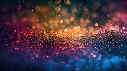 Wall Mural - Abstract image featuring colorful glitter and bokeh light effects, creating a magical and enchanting visual display.