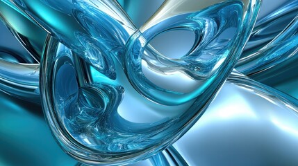 Canvas Print - Modern 3D abstract design with flowing, lines and glass texture