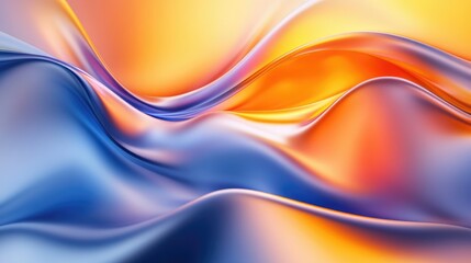 Poster - Modern 3D abstract design with flowing, lines and glass texture