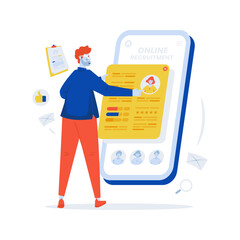 Wall Mural - online job recruitment selection vector illustration