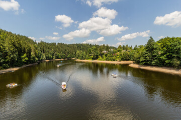 Sticker - PASTVINY, CZECHIA - JULY 24, 2021: Pastviny reservoir in the Czech Republic