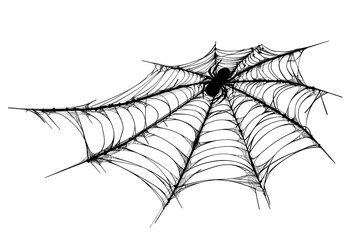 illustration of a spider web isolated on white or transparent png