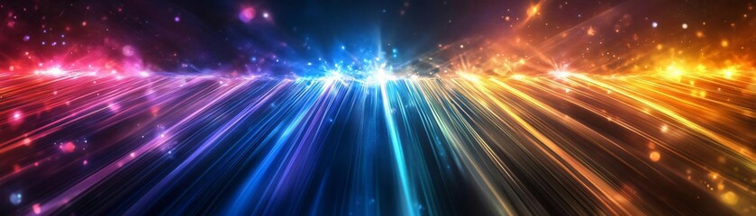Wall Mural - vibrant light streaks in various colors create a dynamic, energetic atmosphere, perfect for backgrou