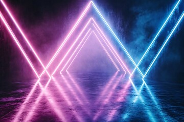 Sticker - vibrant neon lights create an abstract scene with reflections, enhancing modern aesthetics and artis