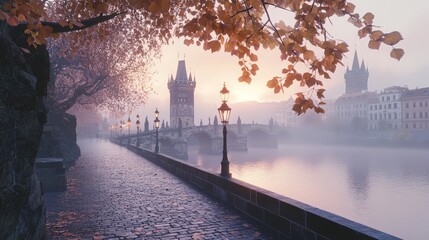 Wall Mural - Charles Bridge Prague Autumn