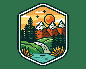 nature t shirt and sticker design vector illustration