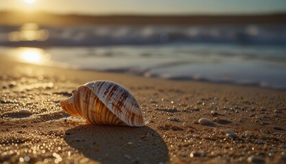 Wall Mural - Serene Beach Shell at Sunset