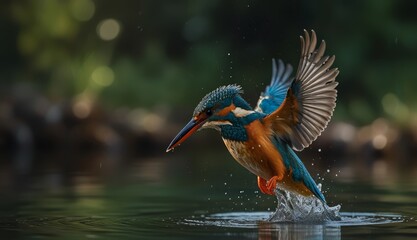 Wall Mural - Vibrant Kingfisher in Action