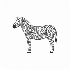 Wall Mural - zebra black icon isolated on white