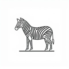 Wall Mural - zebra black icon isolated on white