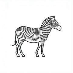 Wall Mural - zebra black icon isolated on white