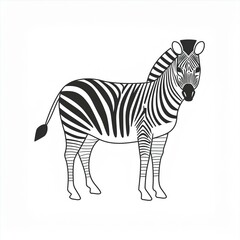 Sticker - zebra black icon isolated on white