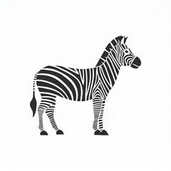 Sticker - zebra black icon isolated on white