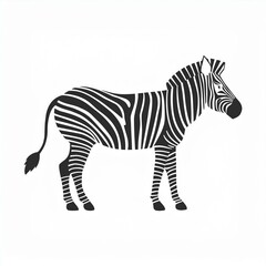 Sticker - zebra black icon isolated on white