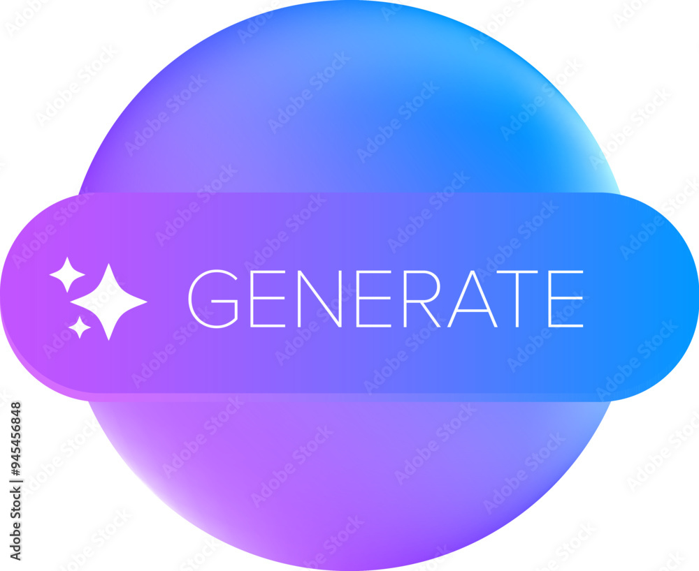 AI generated ultraviolet neon button for artificial intelligence ...