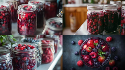 Wall Mural - jam and berries