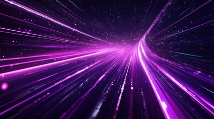 Anime inspired purple speed lines on a black backdrop featuring bright neon lines that convey light speed Dynamic velocity lines enhance the sense of rapid movement with vibrant purple trails