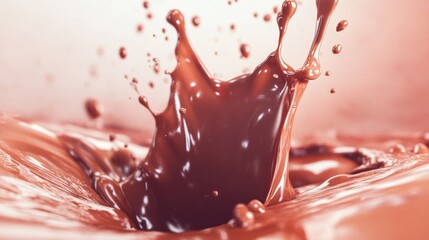 A vibrant splash of chocolate in a 3D illustration and rendering