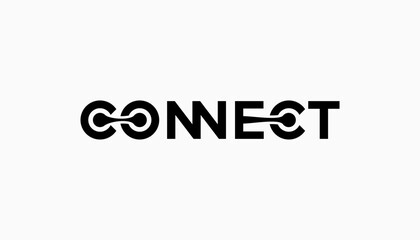 Wall Mural - connect connections logo template vector illustration icon element