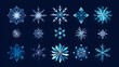 © Tonadech - Modern snowflake vector set with a Christmas theme and clean geometric designs